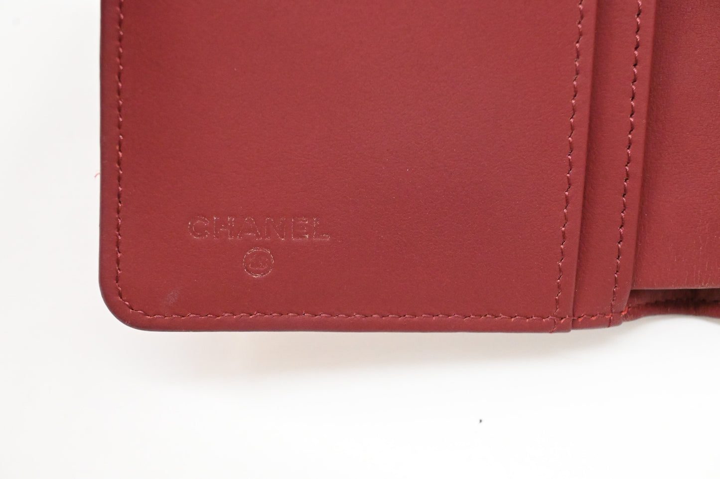 Chanel Bifold Wallet in Burgundy Leather