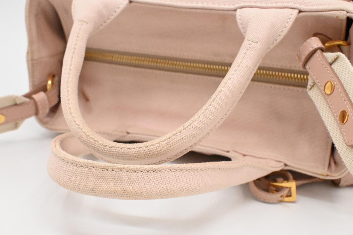 Prada Wicker Basket Bag in Pink Canvas