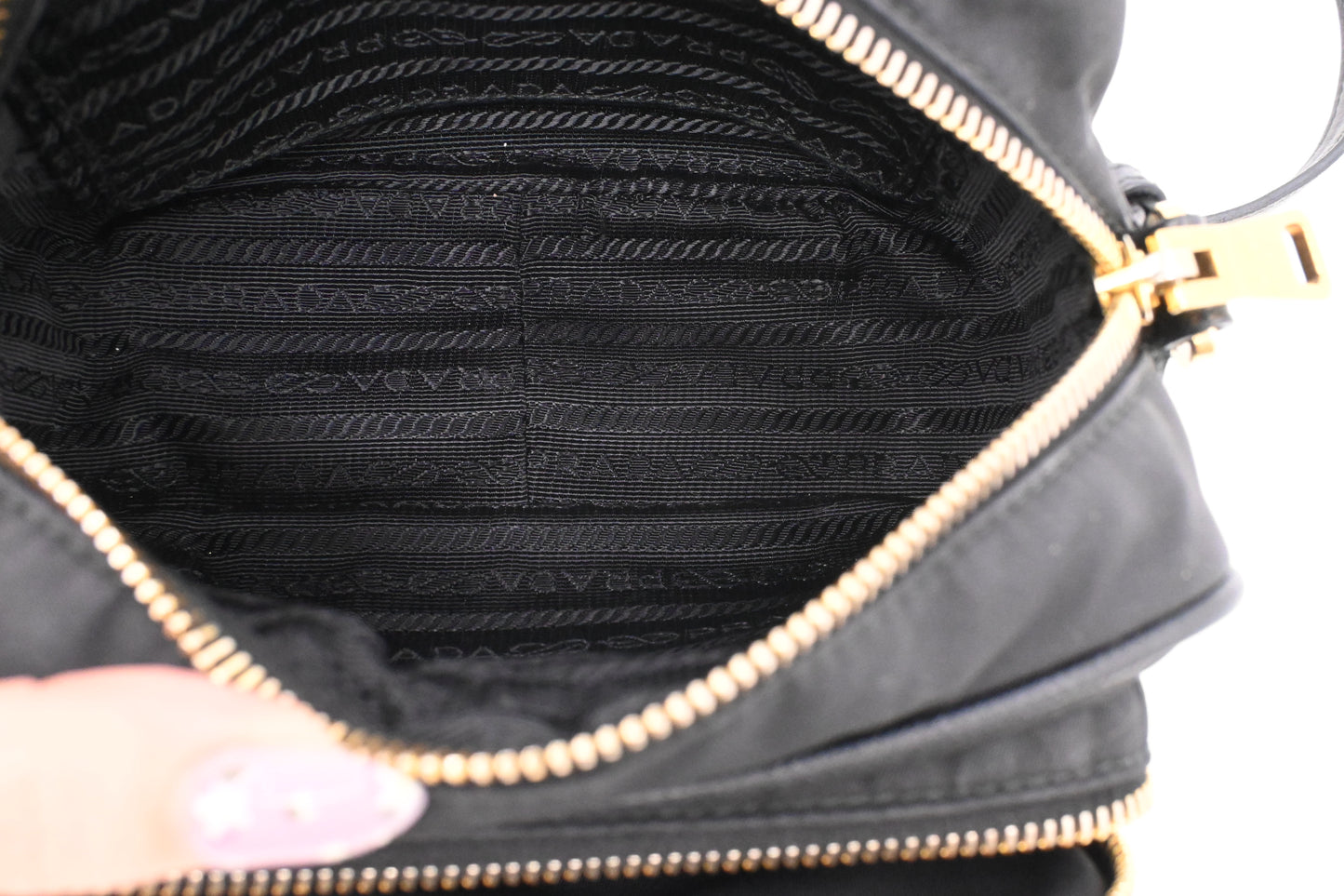 Prada Small Camera Bag in Black Nylon