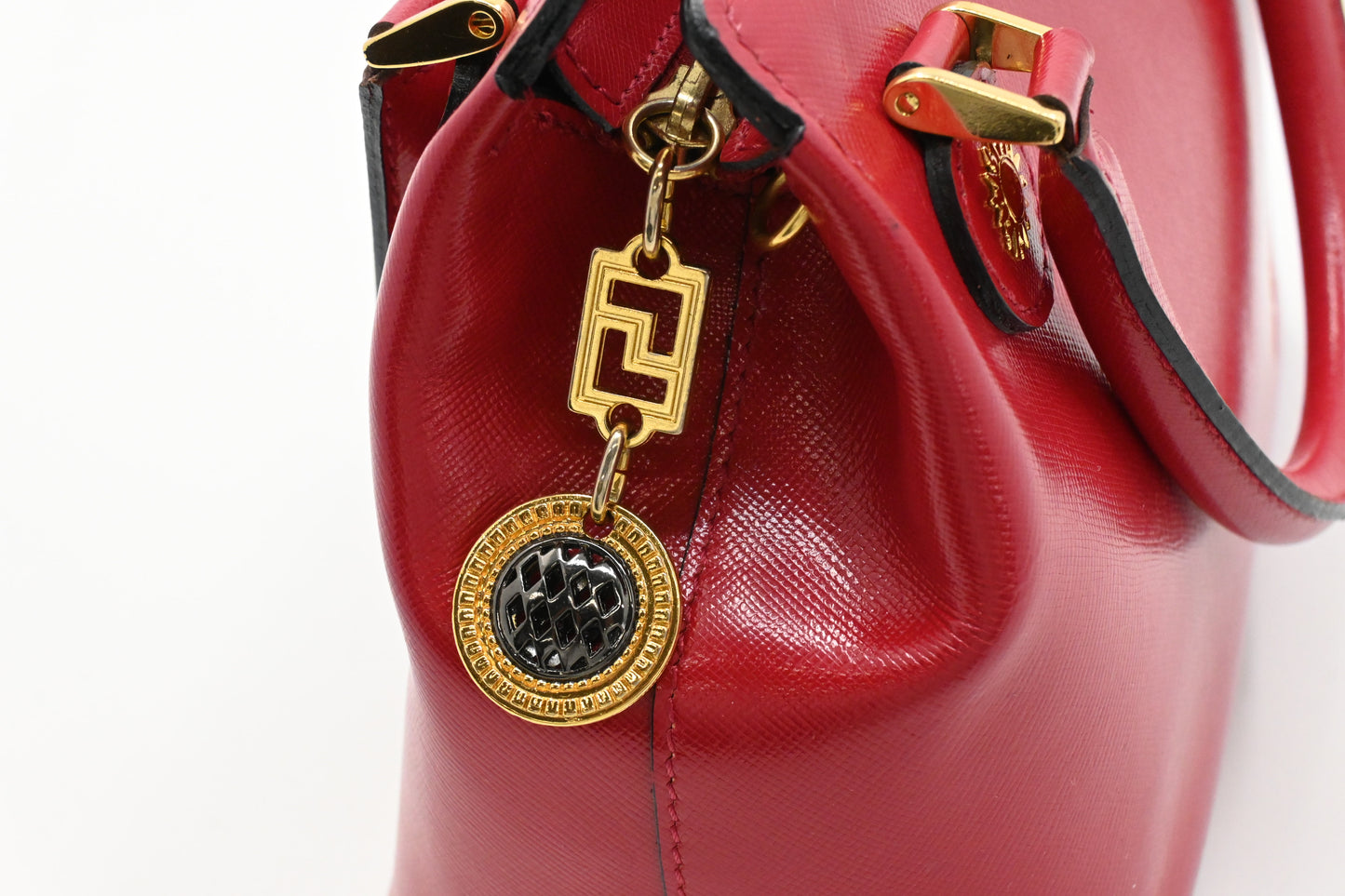 Versace Mini Handbag in Red Leather