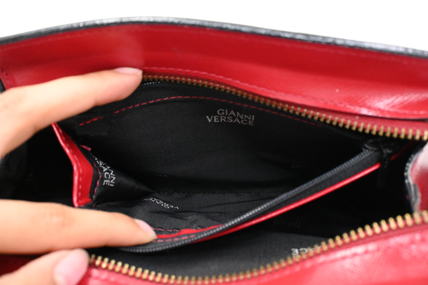 Versace Mini Handbag in Red Leather