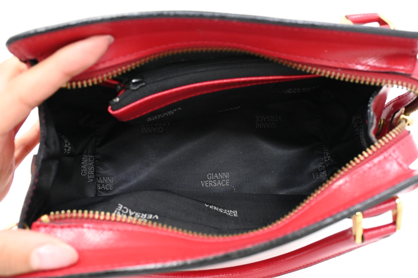 Versace Mini Handbag in Red Leather
