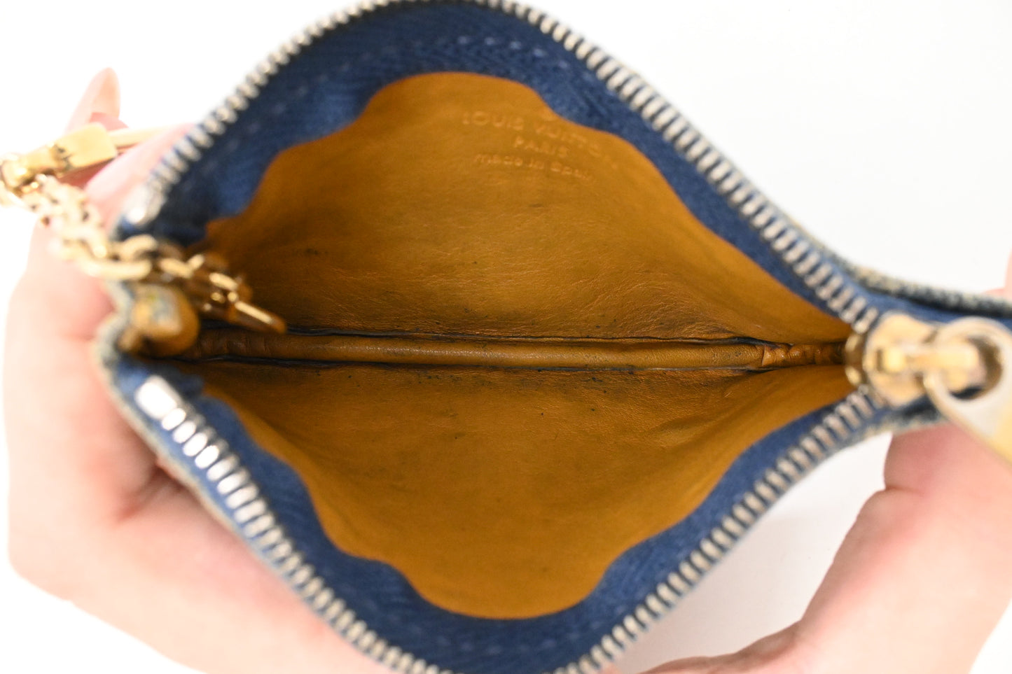 Louis Vuitton Pochette Cles in Blue Denim Canvas