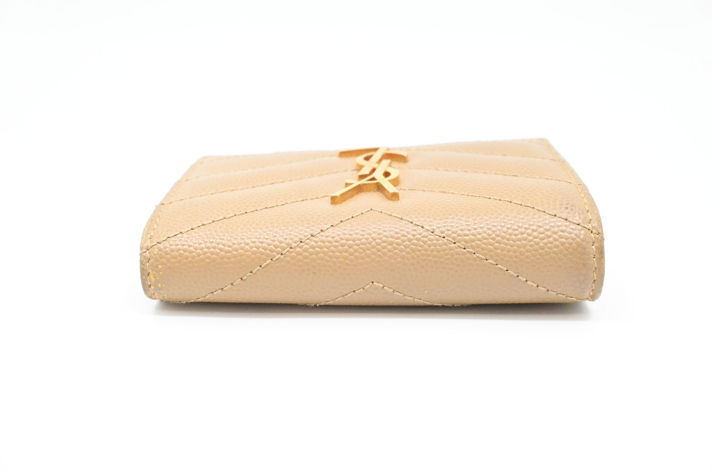 YSL Saint Laurent Key Case 6 in Beige Leather