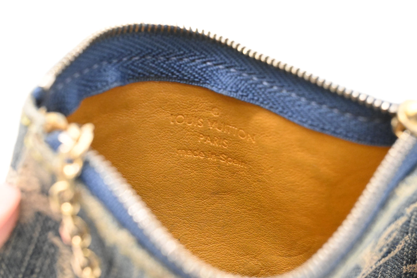 Louis Vuitton Pochette Cles in Blue Denim Canvas