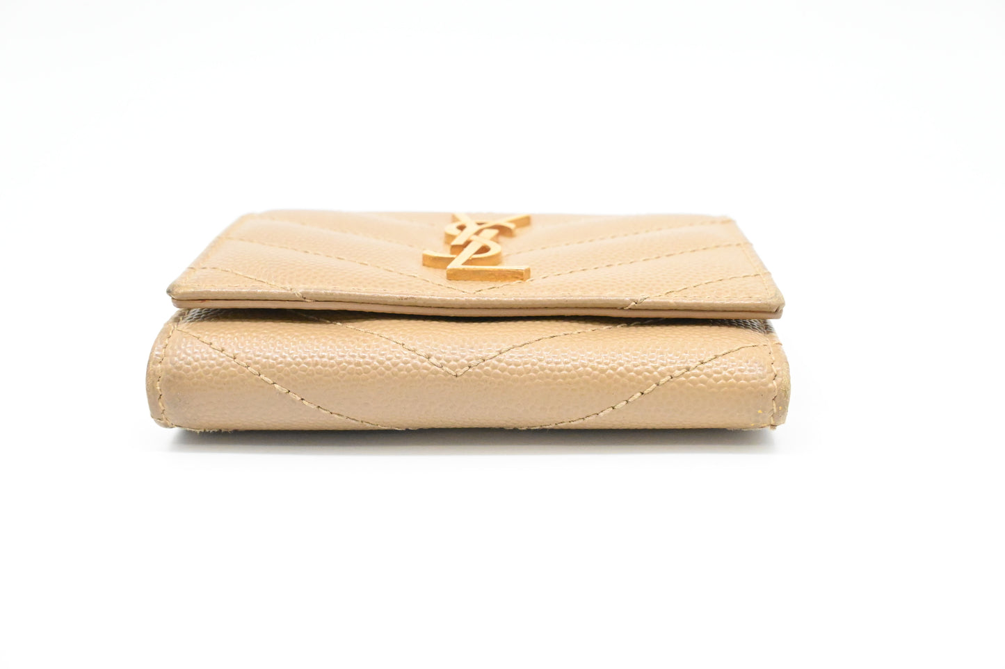 YSL Saint Laurent Key Case 6 in Beige Leather