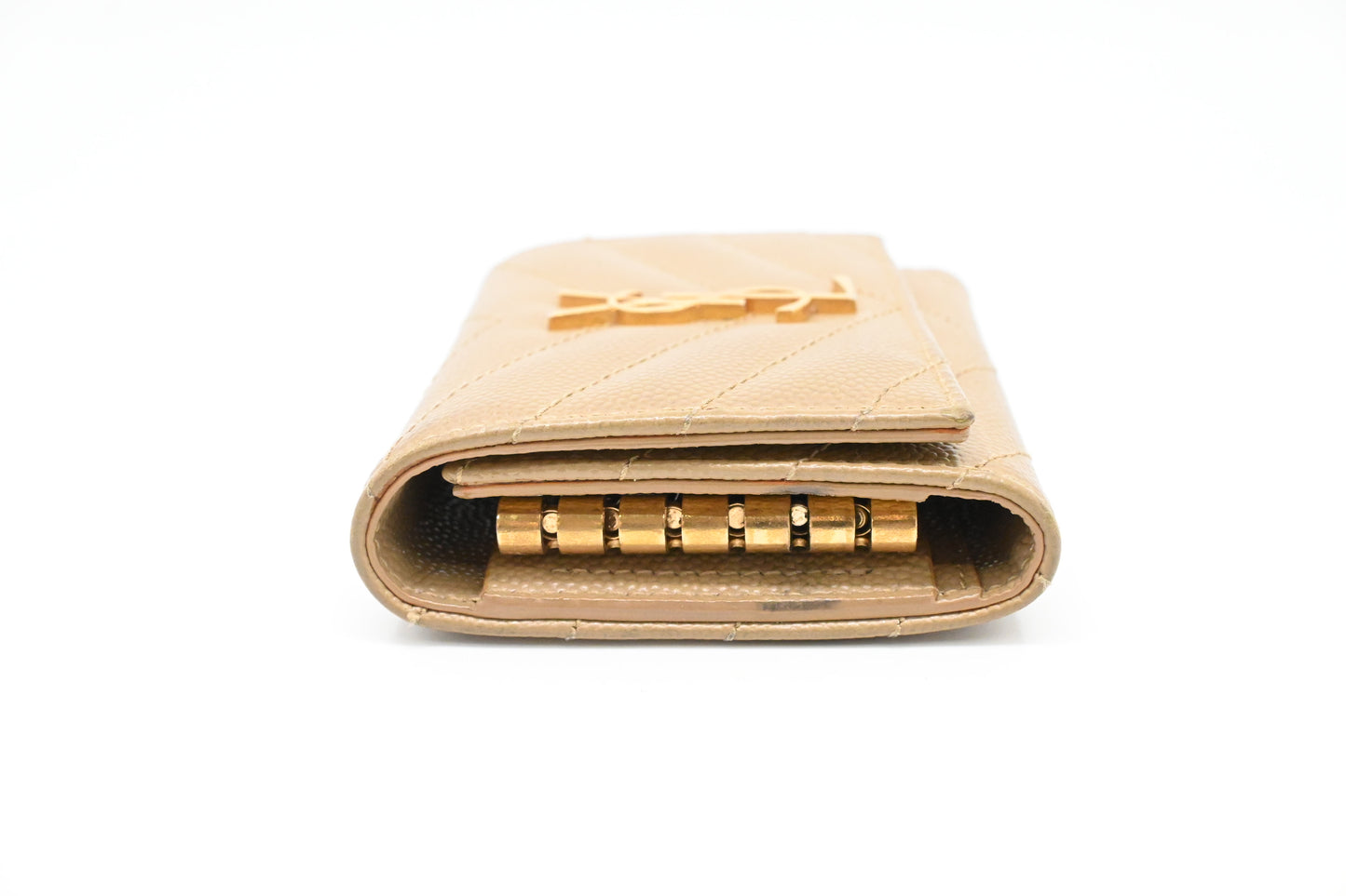 YSL Saint Laurent Key Case 6 in Beige Leather
