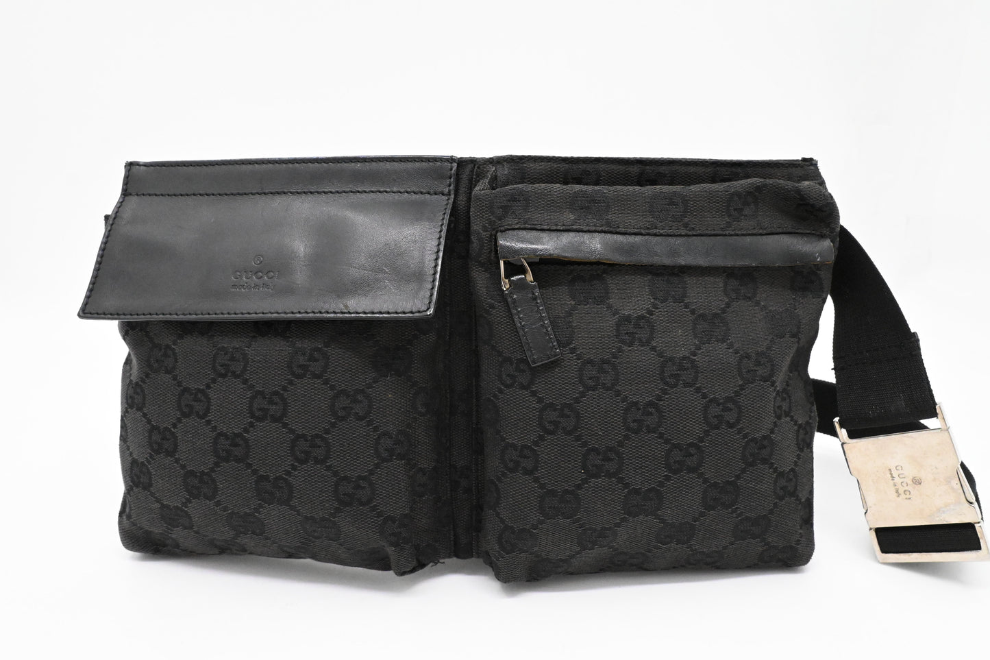 Gucci Waist Bag in Black GG Canvas