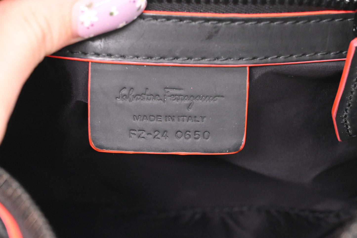 Ferragamo Embossed Gancini Crossbody in Black Leather