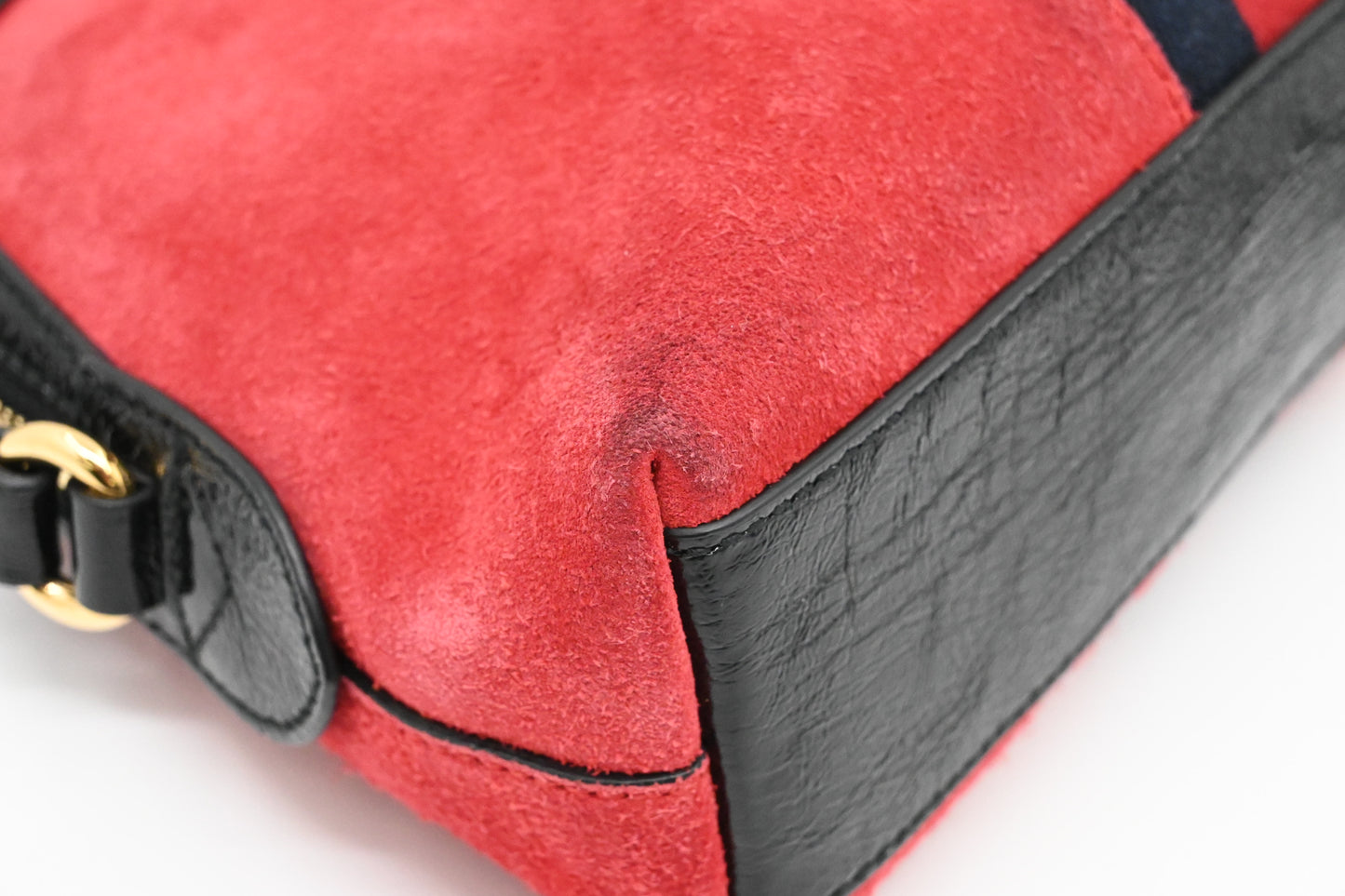 Gucci Ophidia Dome Crossbody Bag in Red Suede Leather