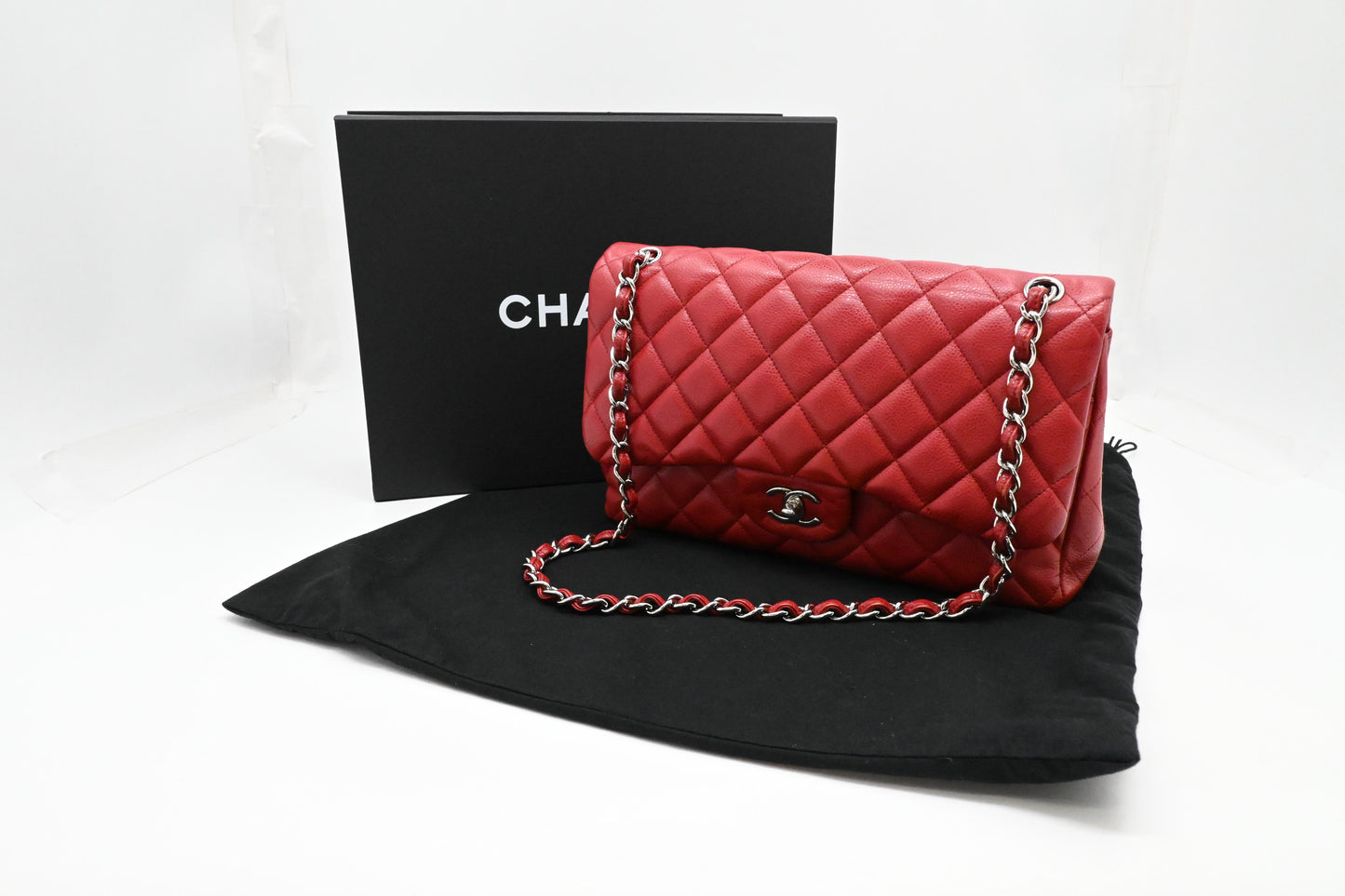Chanel Jumbo Flap in Red Caviar Leather