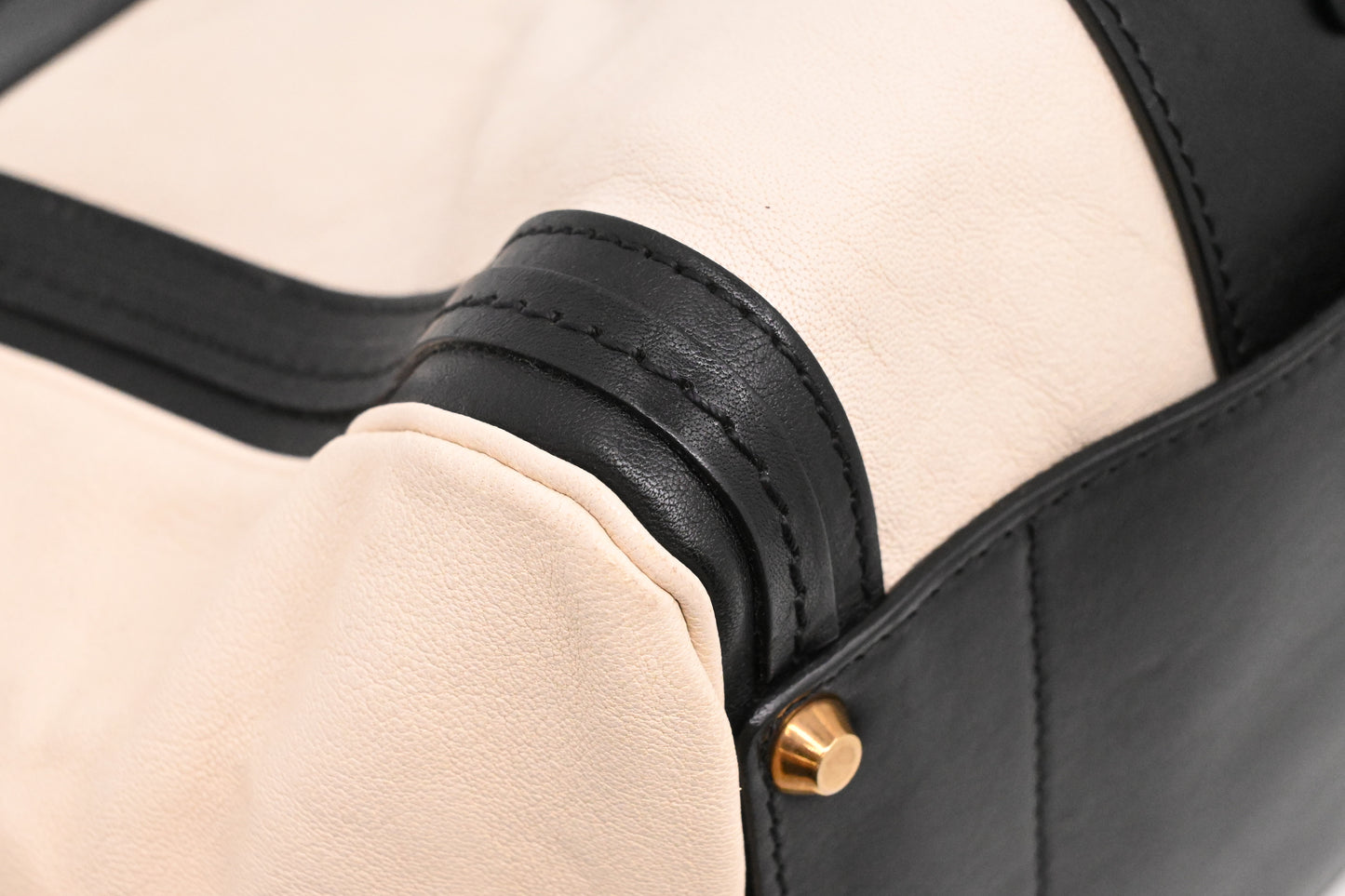 Chloe Large Alice in Cream and Black Leather
