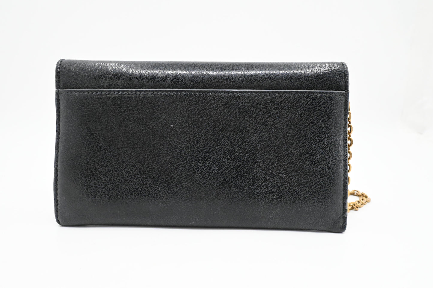 Dior Saddle Wallet on Chain in Navy Blue Leather