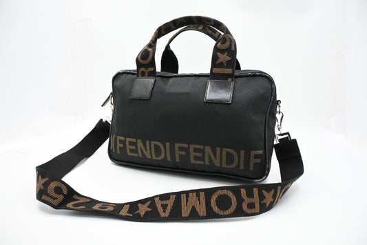 Fendi Two Way Bag in Black Canvas