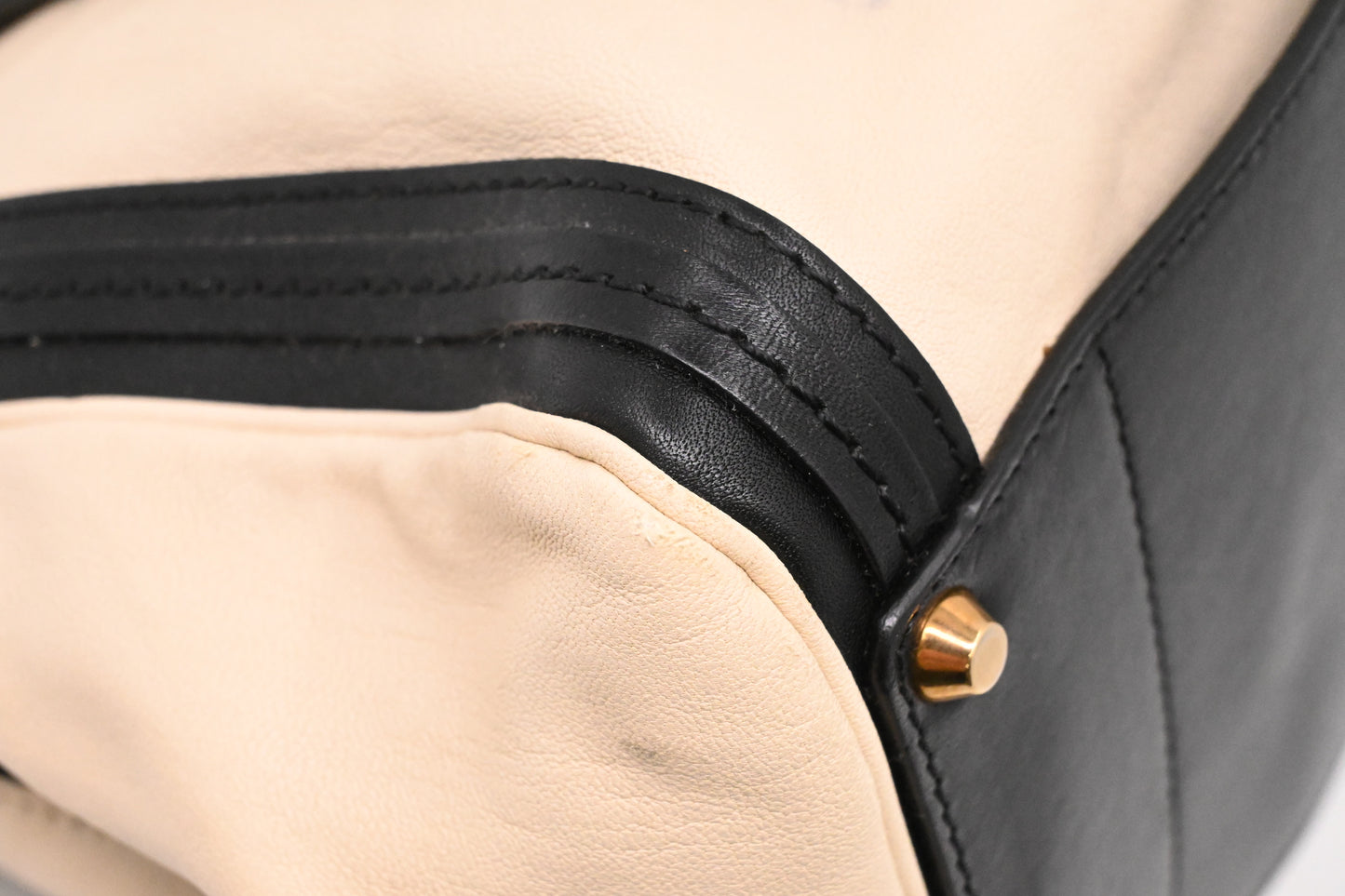 Chloe Large Alice in Cream and Black Leather