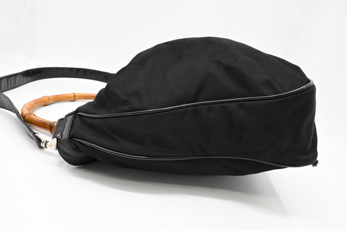 Gucci Bamboo Handbag in Black Nylon
