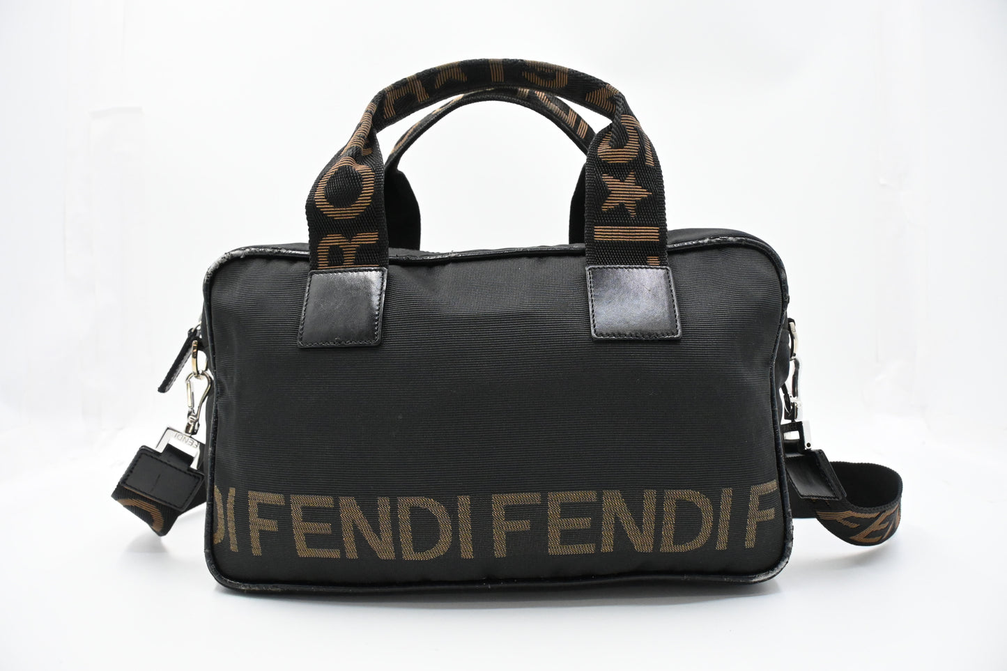 Fendi Two Way Bag in Black Canvas
