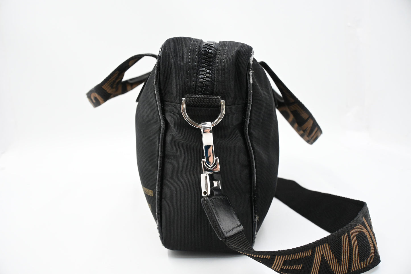 Fendi Two Way Bag in Black Canvas