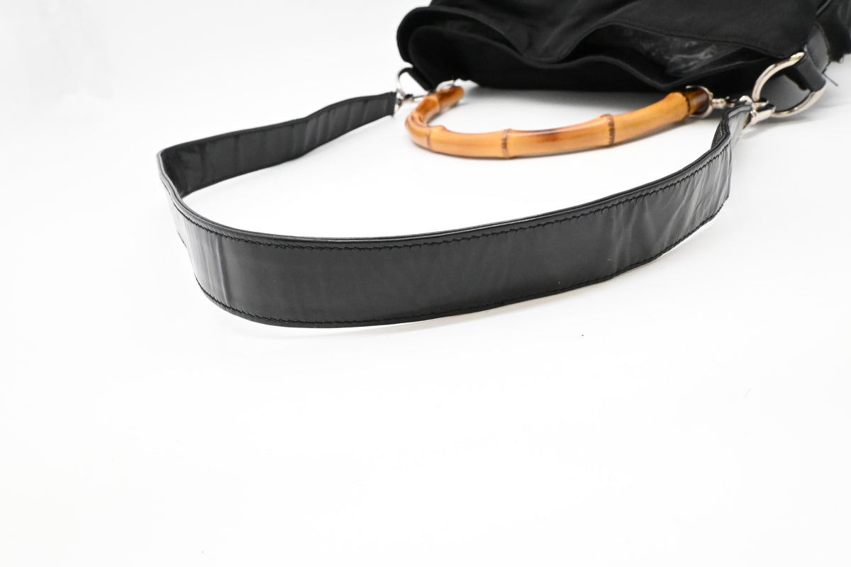 Gucci Bamboo Handbag in Black Nylon