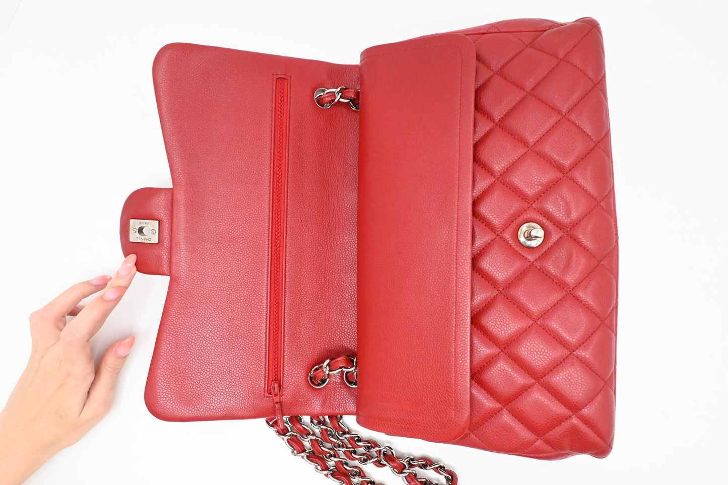 Chanel Jumbo Flap in Red Caviar Leather