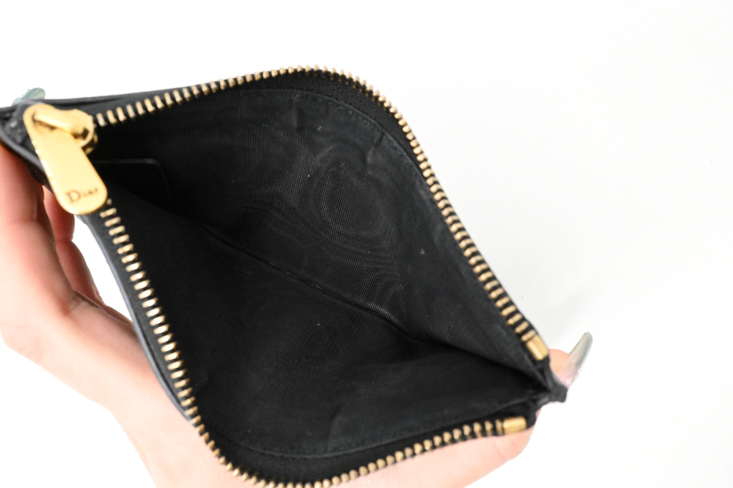 Dior Saddle Wallet on Chain in Navy Blue Leather