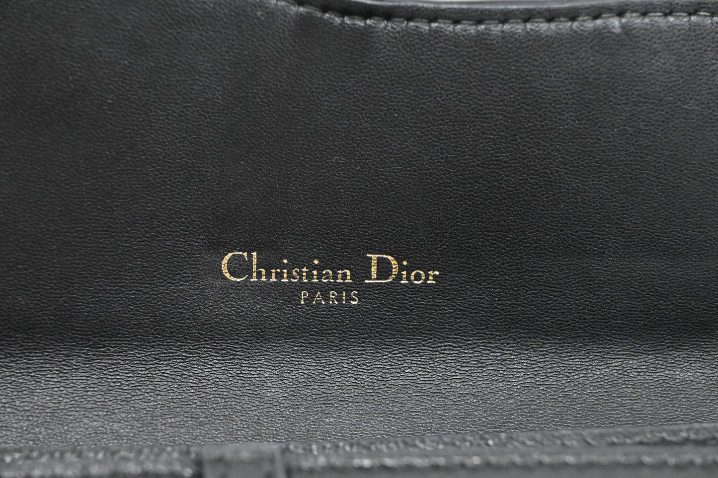 Dior Saddle Wallet on Chain in Navy Blue Leather