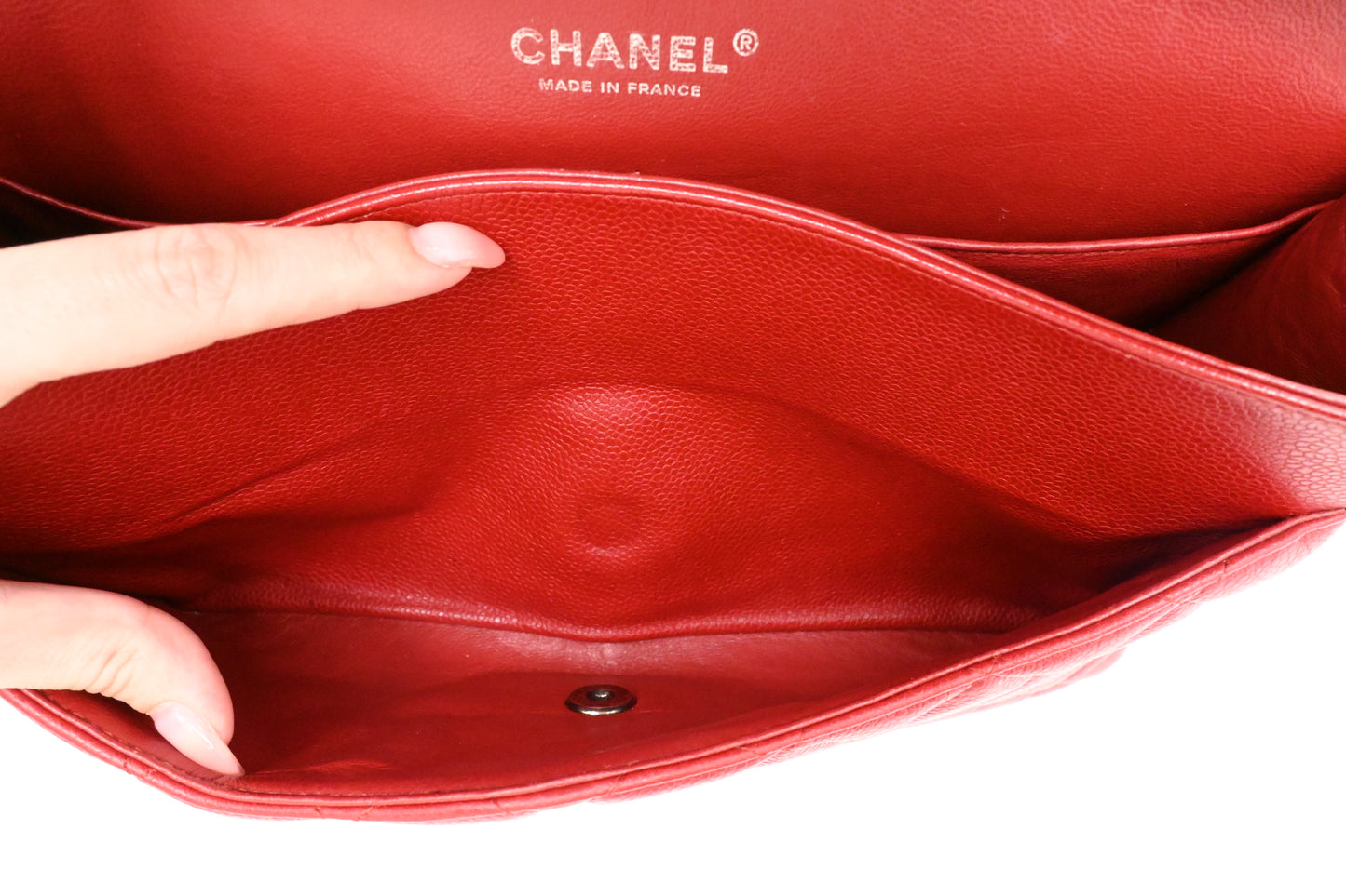 Chanel Jumbo Flap in Red Caviar Leather