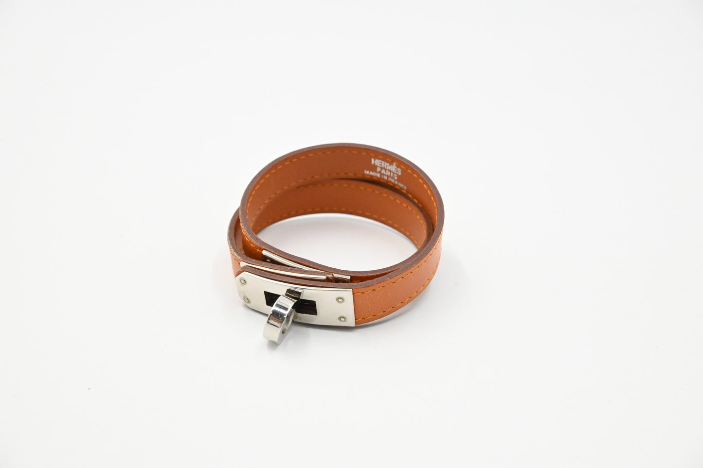 Hermes Kelly Bracelet in Brown Leather