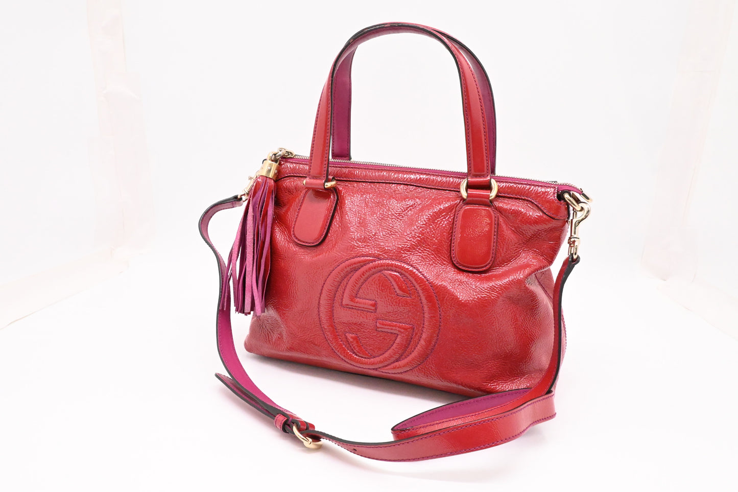 Gucci Soho 2way Bag in Red Patent Leather