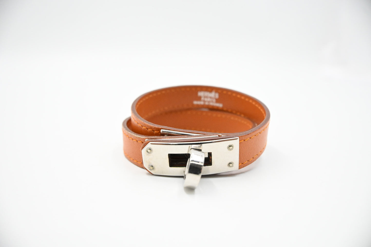 Hermes Kelly Bracelet in Brown Leather