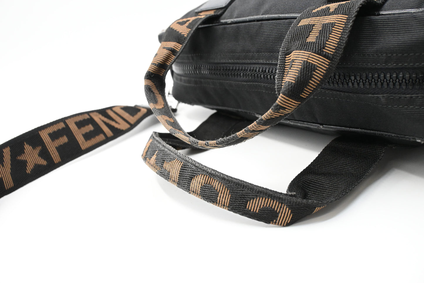 Fendi Two Way Bag in Black Canvas