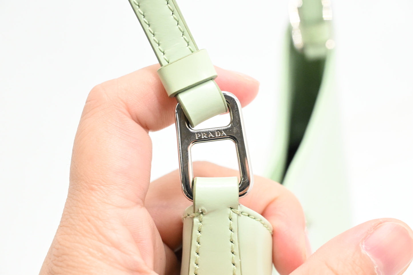 Prada Cleo Shoulder Bag in Aqua Leather