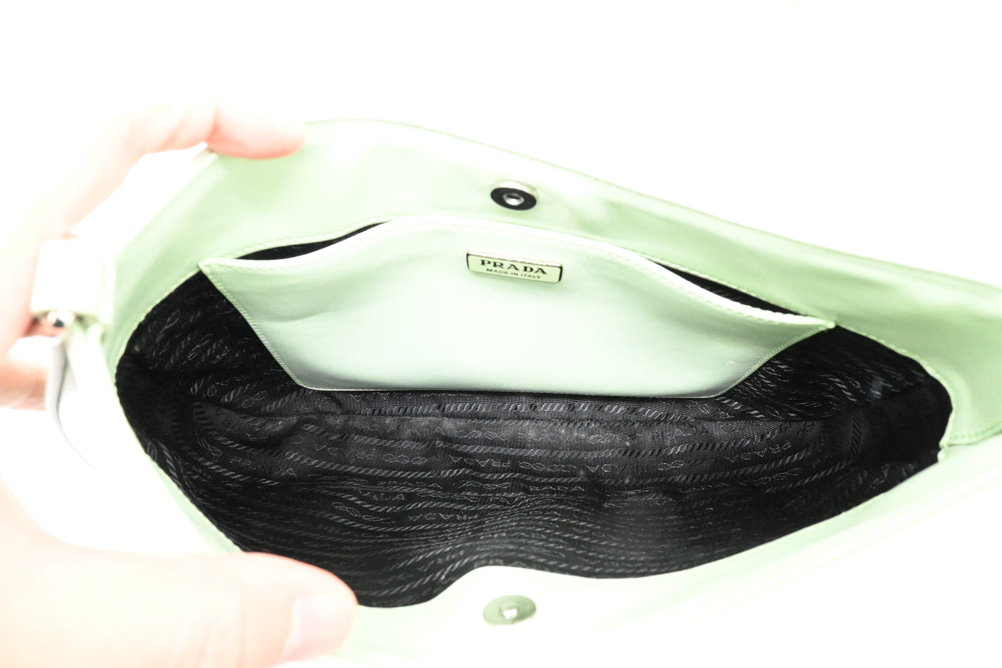 Prada Cleo Shoulder Bag in Aqua Leather