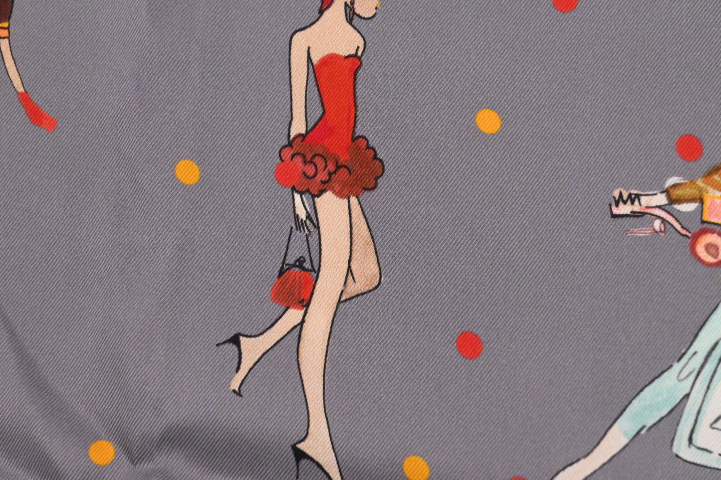 Hermes 'Les Parisiennes' Carre 70 in Gray Silk