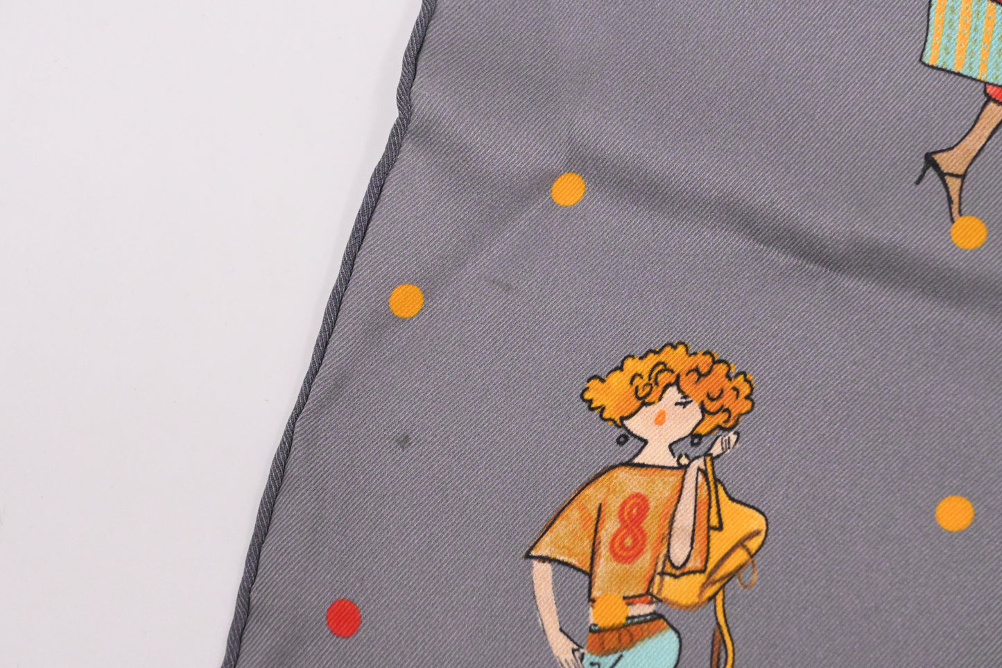 Hermes 'Les Parisiennes' Carre 70 in Gray Silk