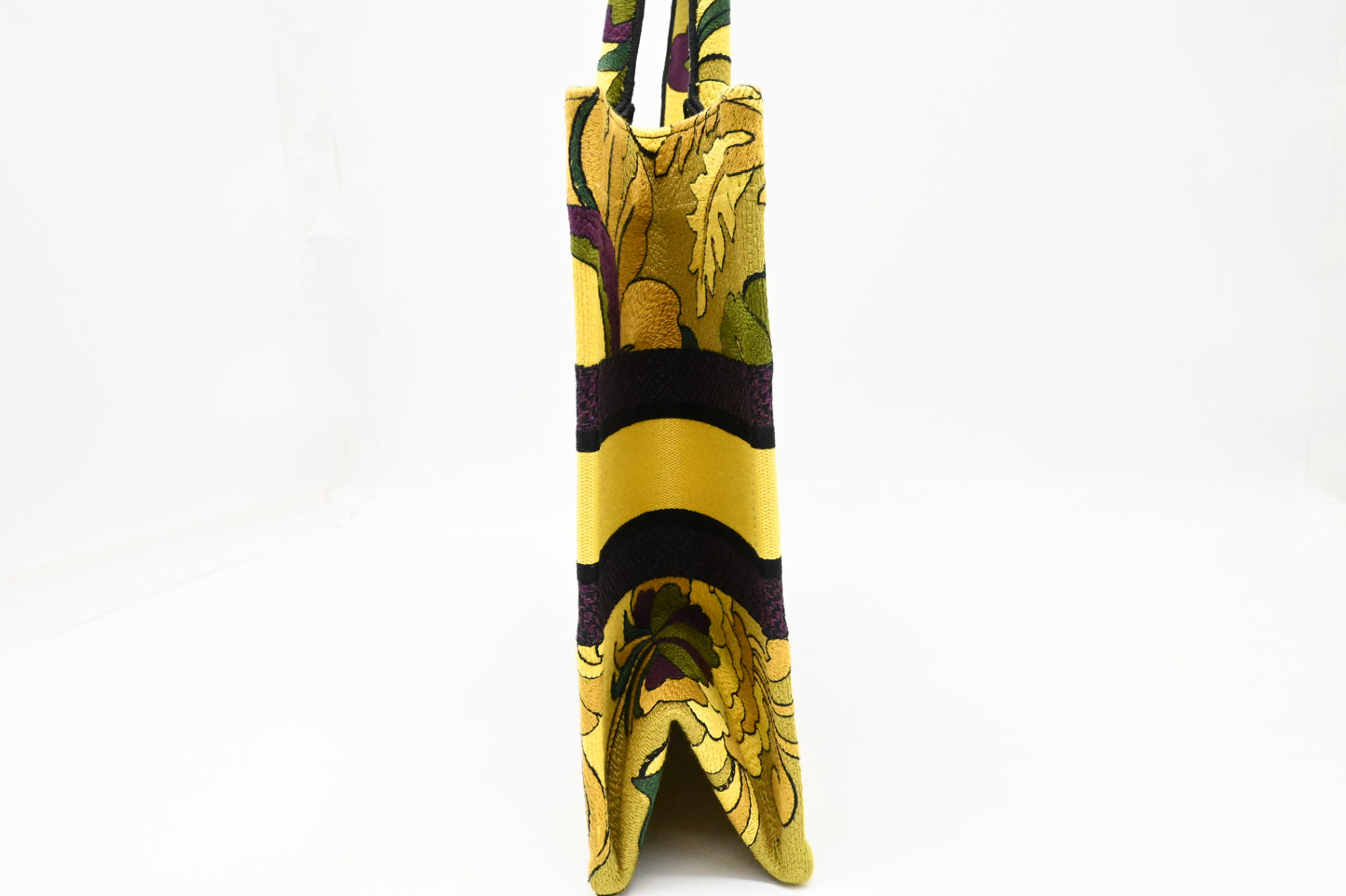 Dior Medium Book Tote in Yellow and Purple Canvas