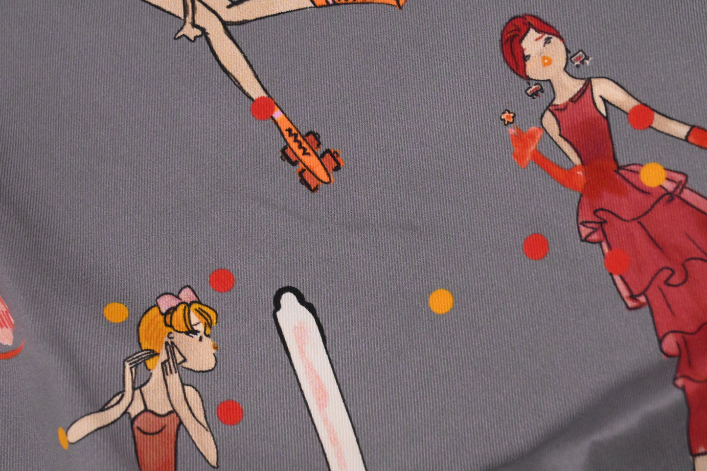 Hermes 'Les Parisiennes' Carre 70 in Gray Silk