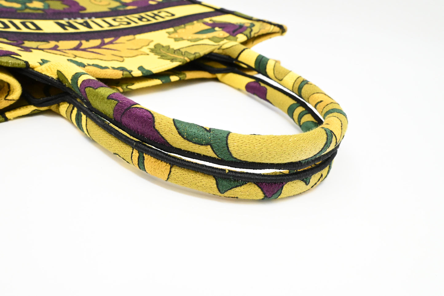 Dior Medium Book Tote in Yellow and Purple Canvas