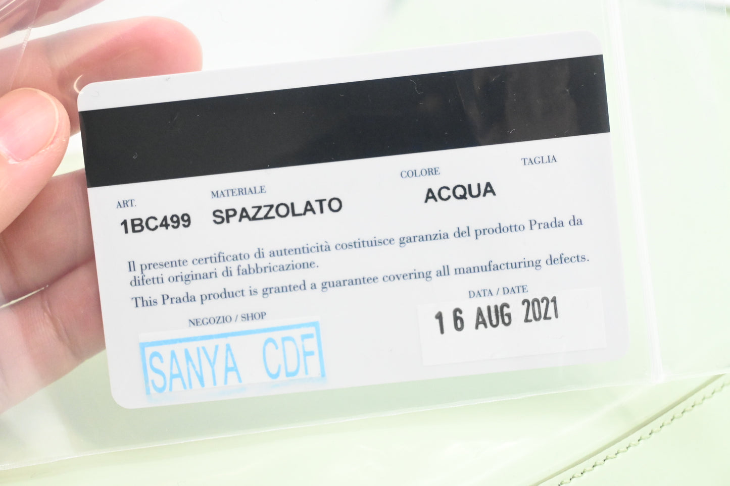 Prada Cleo Shoulder Bag in Aqua Leather