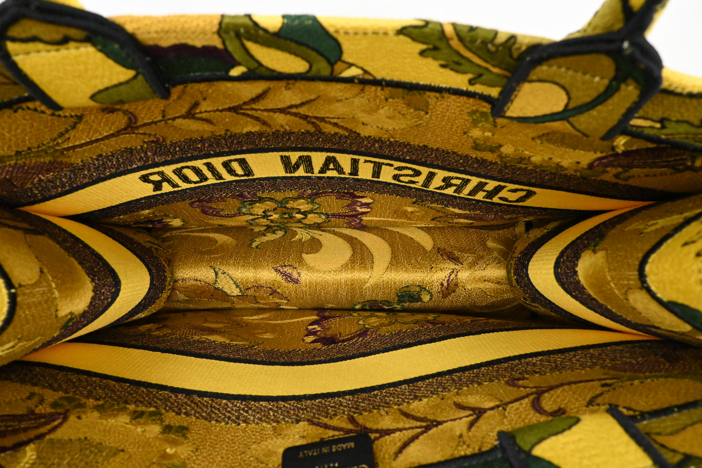 Dior Medium Book Tote in Yellow and Purple Canvas