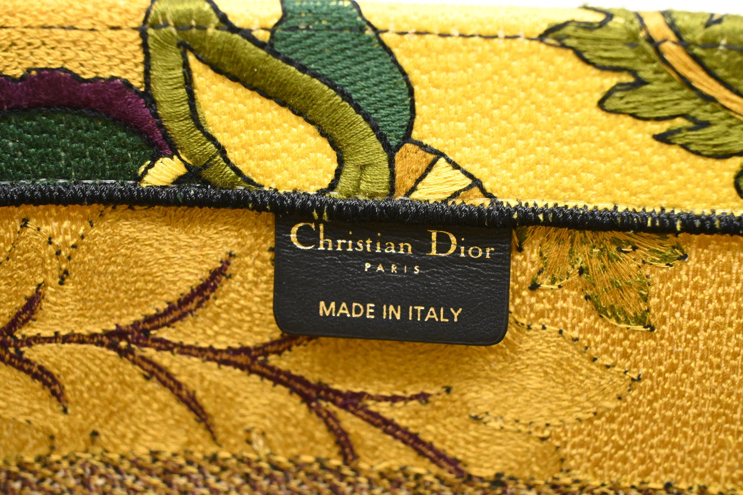Dior Medium Book Tote in Yellow and Purple Canvas