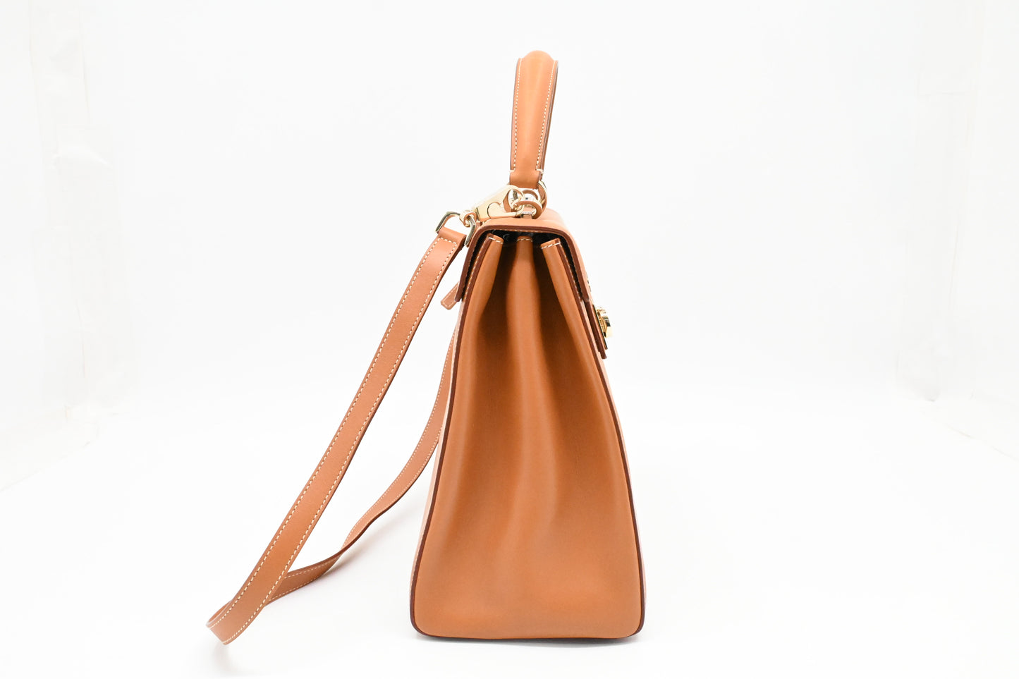 Ferragamo Two Way Bag in Tan Leather