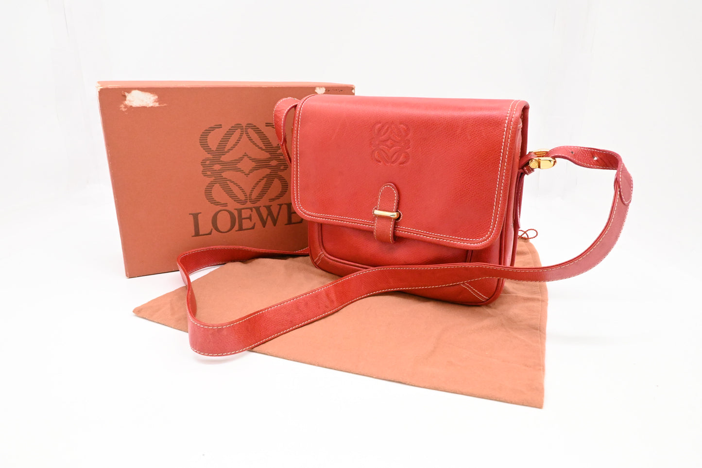 Loewe Crossbody Bag in Red Leather