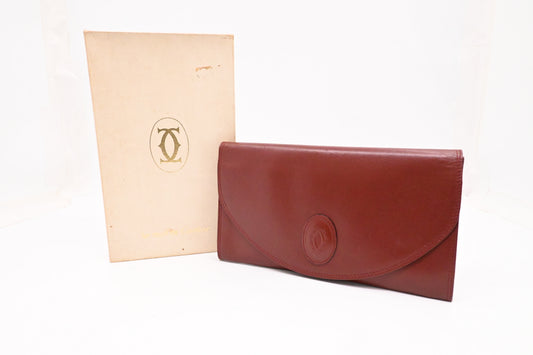 Cartier Clutch in Burgundy Leather