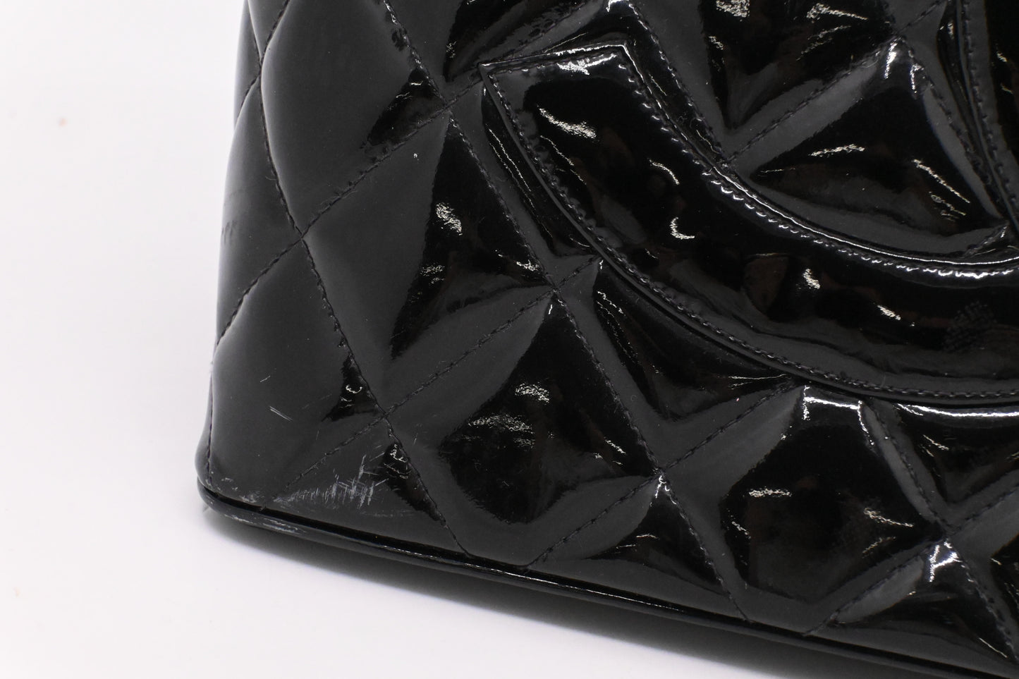 Chanel Medallion Tote in Black Patent Leather