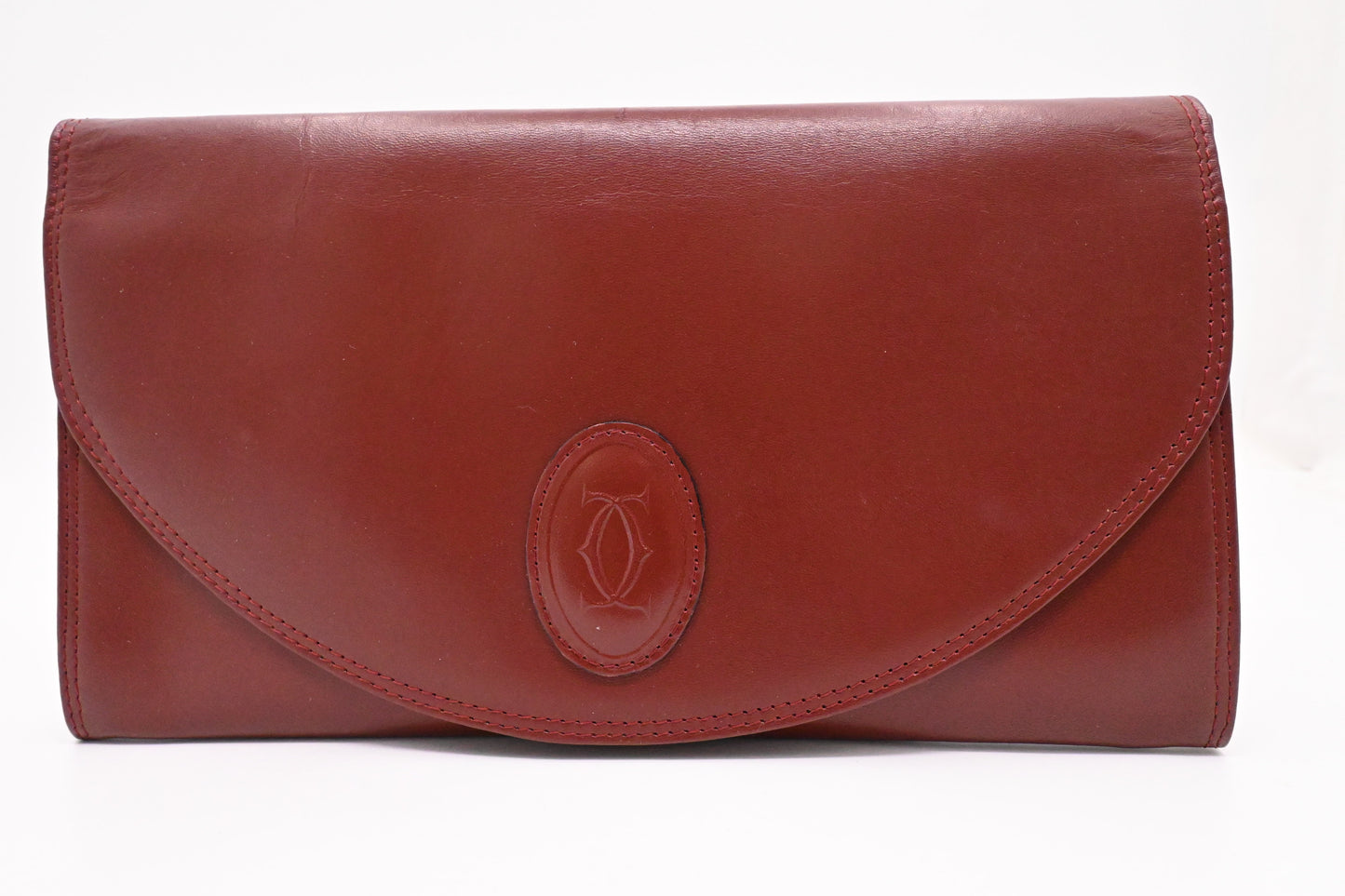 Cartier Clutch in Burgundy Leather