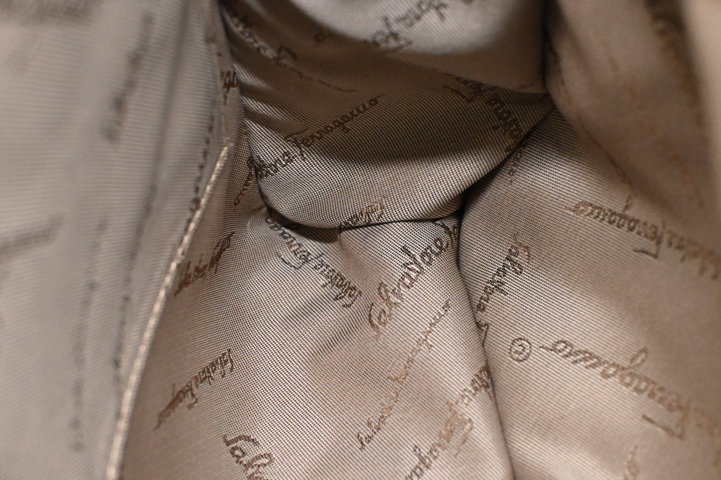 Ferragamo Two Way Bag in Tan Leather