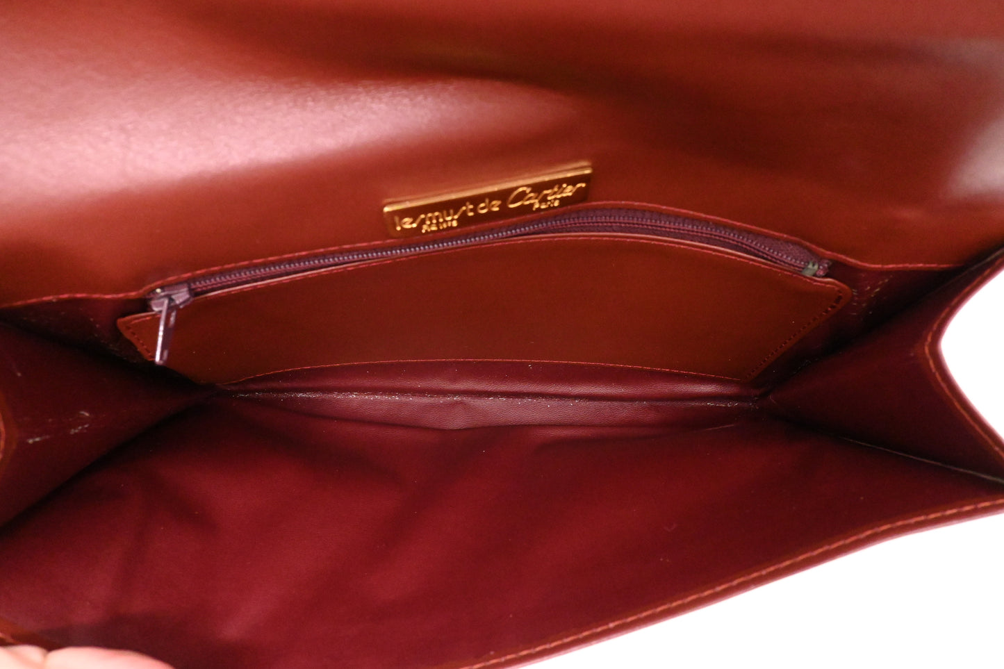 Cartier Clutch in Burgundy Leather