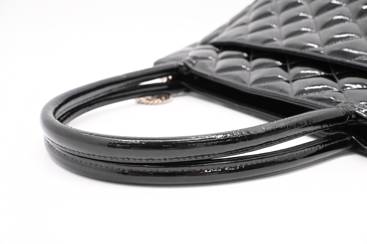 Chanel Medallion Tote in Black Patent Leather