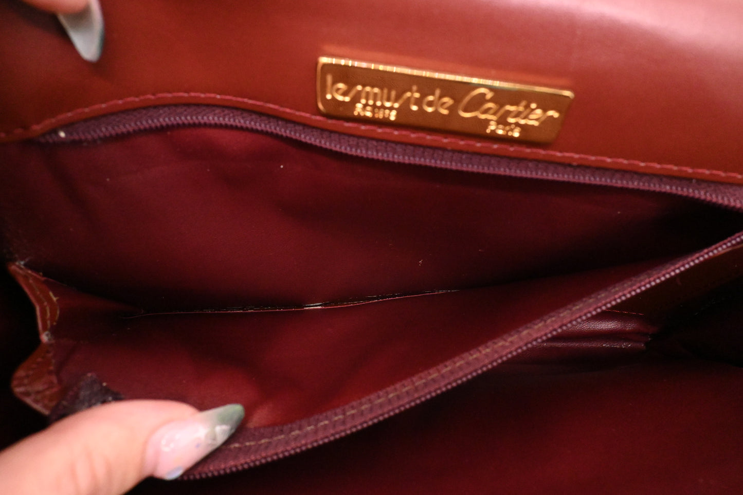 Cartier Clutch in Burgundy Leather